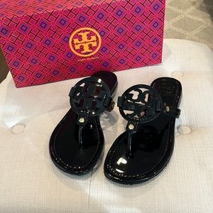 Tory Burch Black Miller Sandals (Like new!)